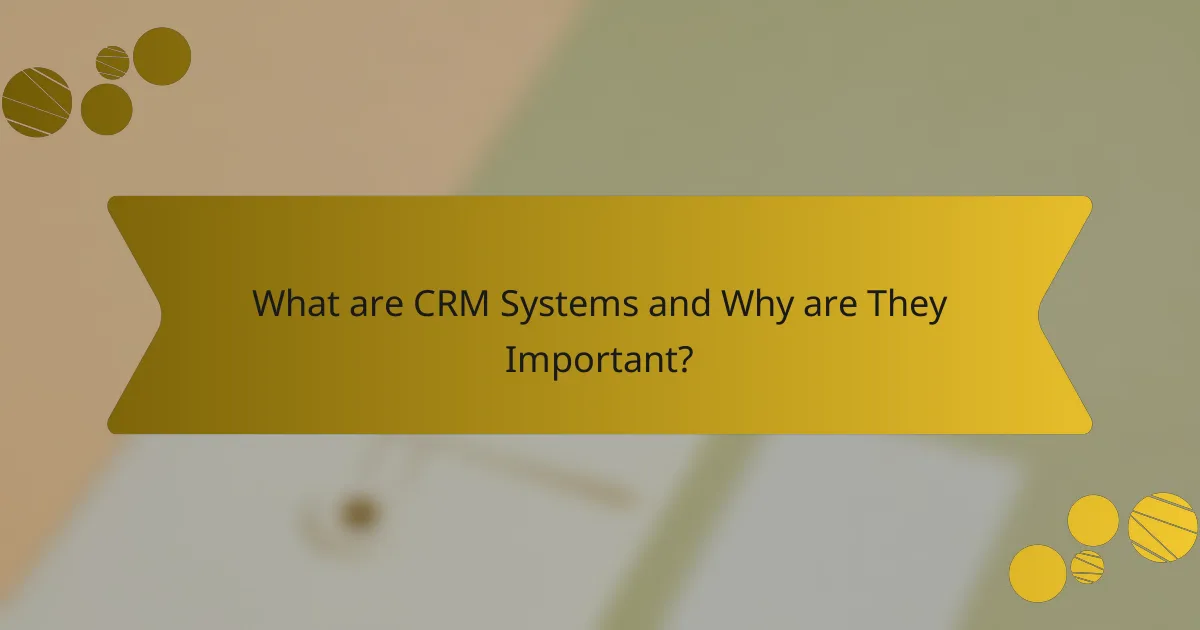 What are CRM Systems and Why are They Important?