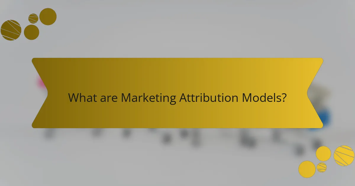 What are Marketing Attribution Models?