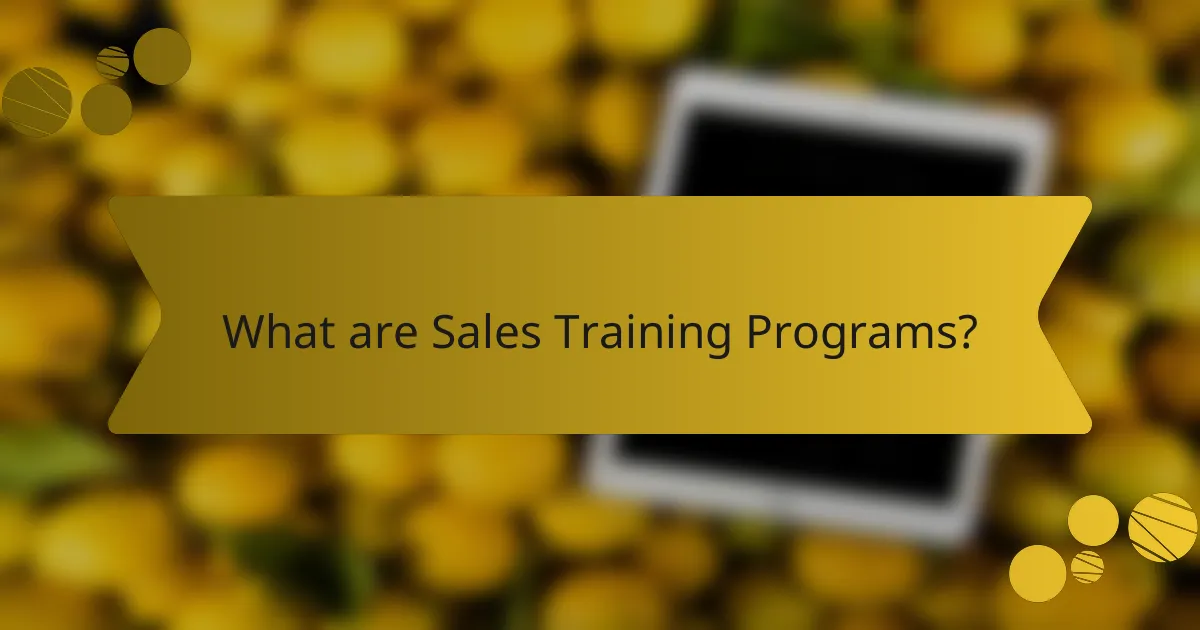 What are Sales Training Programs?