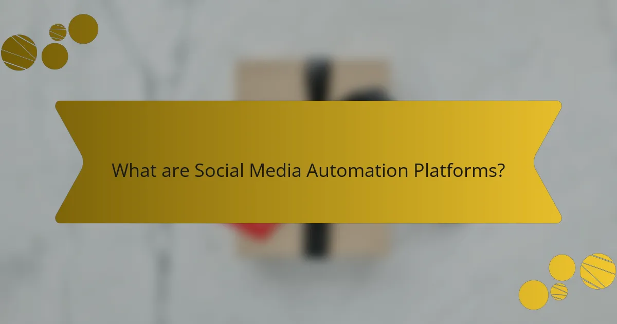 What are Social Media Automation Platforms?