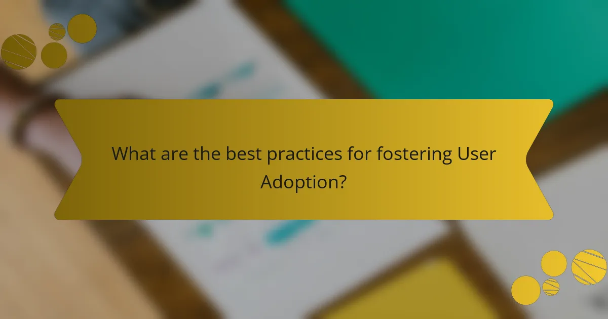 What are the best practices for fostering User Adoption?