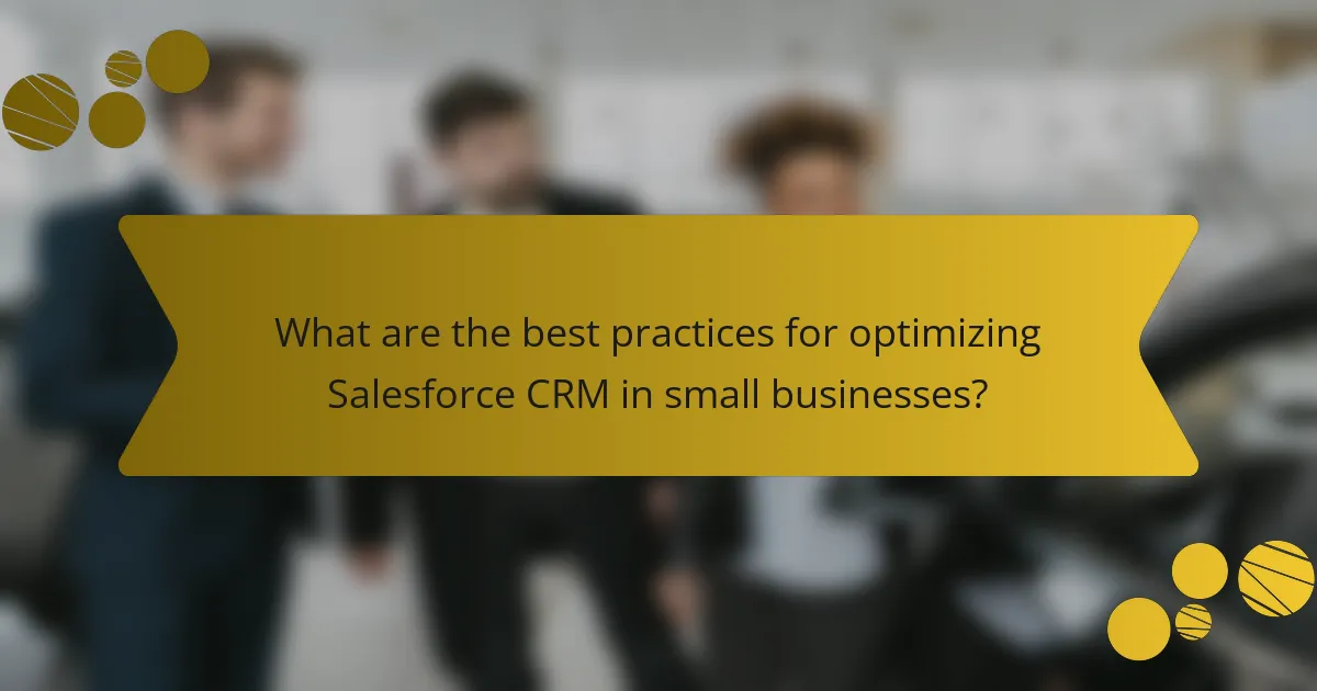 What are the best practices for optimizing Salesforce CRM in small businesses?