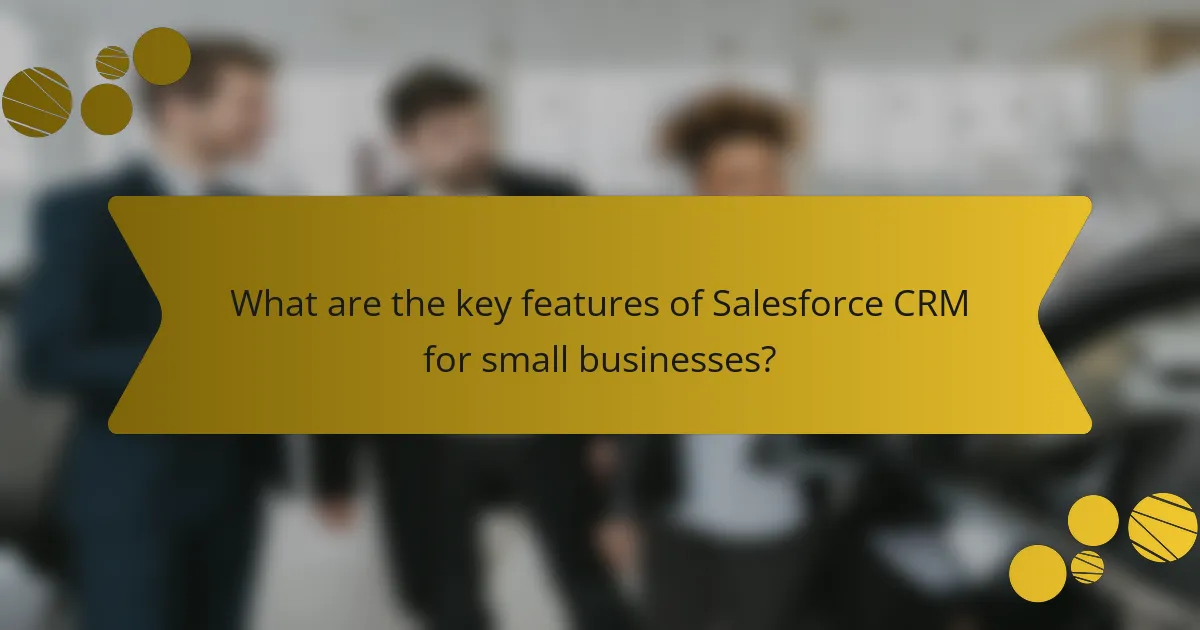 What are the key features of Salesforce CRM for small businesses?