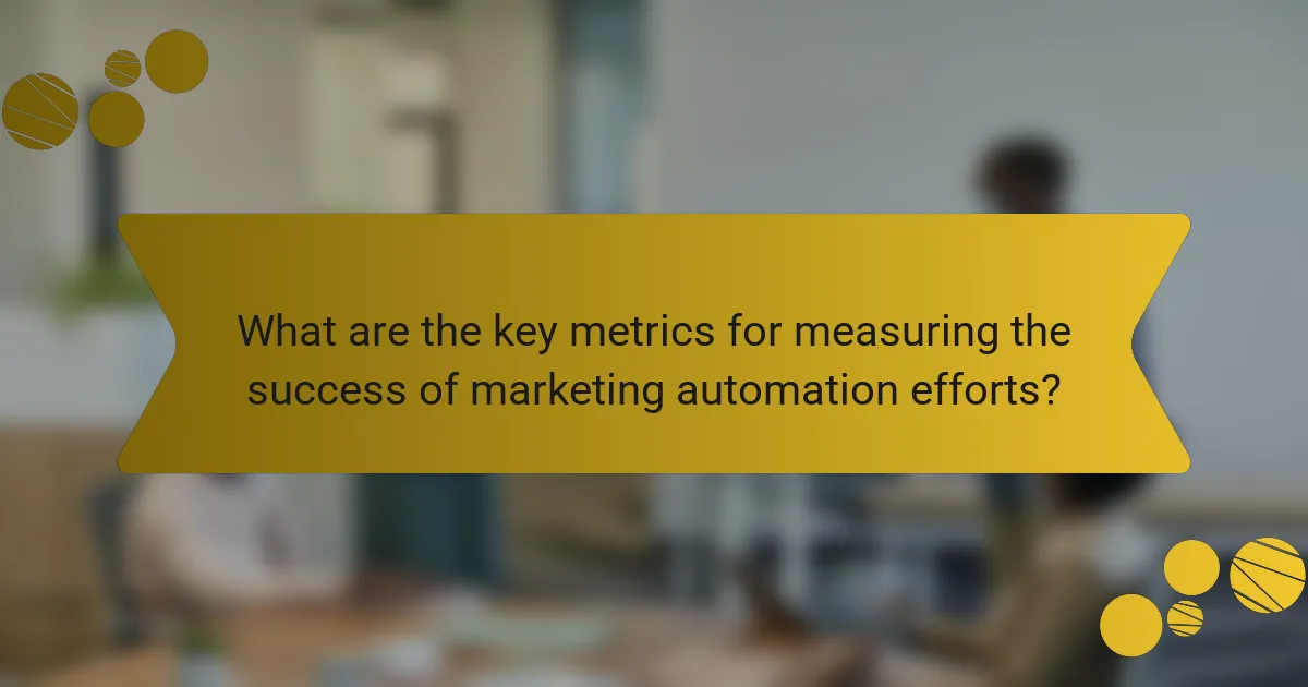 What are the key metrics for measuring the success of marketing automation efforts?