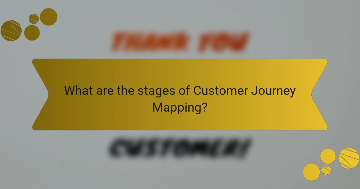 What are the stages of Customer Journey Mapping?