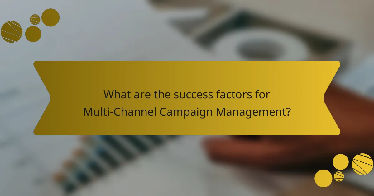 What are the success factors for Multi-Channel Campaign Management?