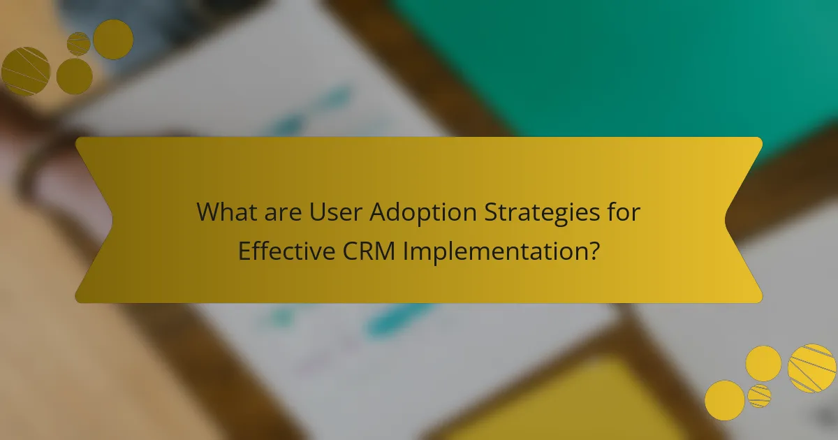 What are User Adoption Strategies for Effective CRM Implementation?