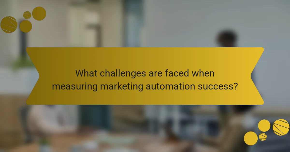 What challenges are faced when measuring marketing automation success?